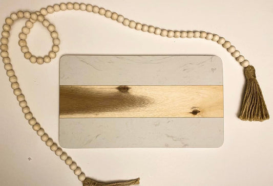 Marble and Acacia Wood Charcuterie Board